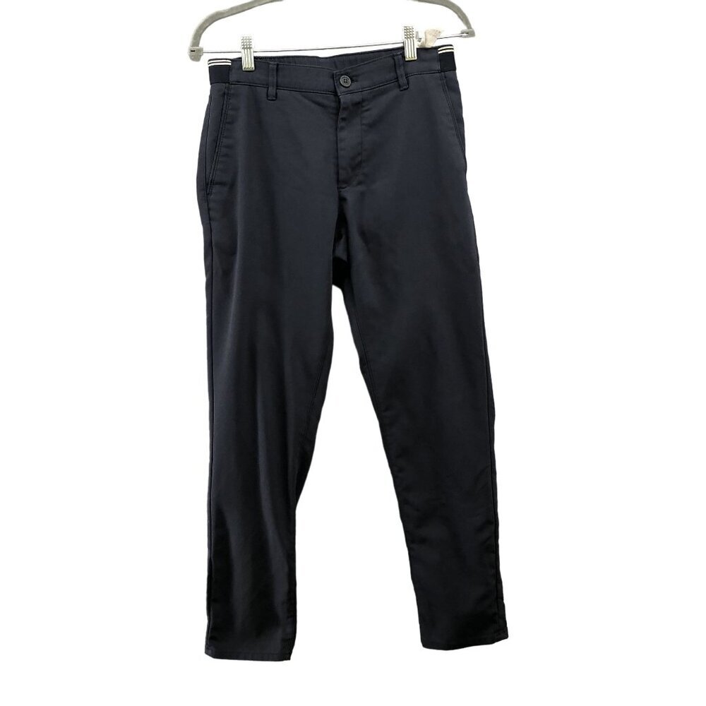 Zara Slim Fit Stretch Pants Mens‎ XS Navy Blue Dress Pant Flat Front Elastic